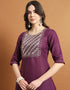 elegant purple cotton blend trendy fashioner readymade suit collection with purple silk blend rt9053-185471 Side View